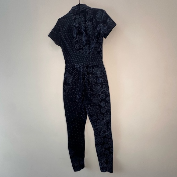GUESS Navy Blue Paisley Jumpsuit - Picture 5 of 8